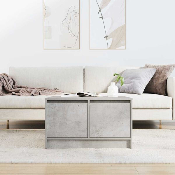 vidaXL Table basse avec tiroirs gris b&eacute;ton 70,5x70x40 cm