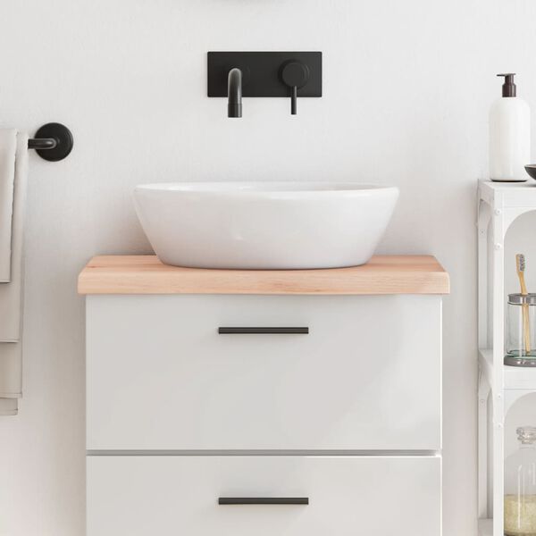 vidaXL Comptoir de salle de bain 60x30x(2-4) cm bois massif non trait&eacute;