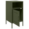 vidaXL Tables de chevet 2 pcs vert olive 36x39x68 cm acier