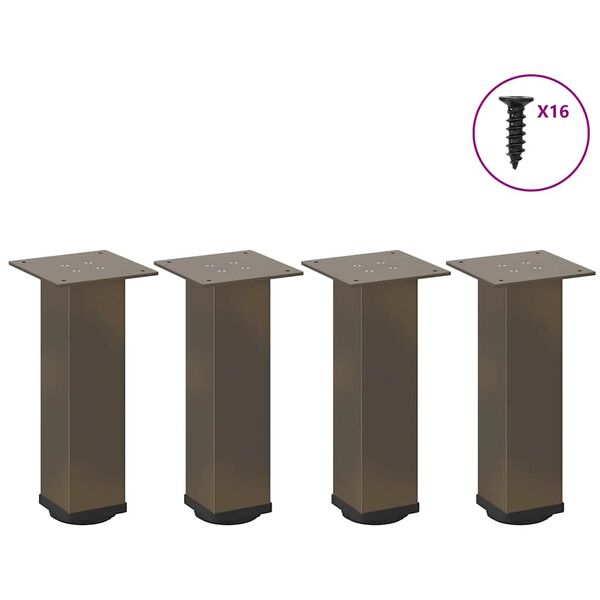 vidaXL Pieds de table basse 4 pi&egrave;ces Acier naturel 42-44 cm Acier