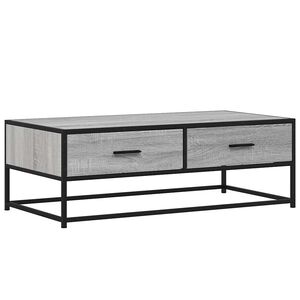 vidaXL Table basse sonoma gris 100x50x35 cm bois d'ing&eacute;nierie et m&eacute;tal