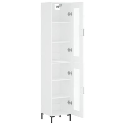 vidaXL Buffet haut Blanc 34,5x34x180 cm Bois d'ingénierie