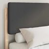 vidaXL Cadre de lit avec t&ecirc;te de lit rembourr&eacute;e Gris fonc&eacute;