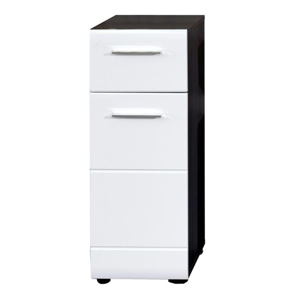 Trendteam Armoire de rangement de sol Line Blanc et argent&eacute; fum&eacute;
