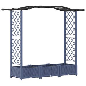 vidaXL Lit &Eacute;lev&eacute; avec Treillis et Toit Gris 169 x 40 x 123 cm PP