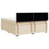 vidaXL Sommier &agrave; lattes de lit avec matelas Cr&egrave;me 180x200 cm Tissu