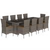 vidaXL Ensemble &agrave; manger de jardin 11pcs avec coussins gris poly rotin