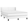 vidaXL Sommier &agrave; lattes de lit avec matelas Blanc 140x200cm Similicuir