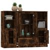 vidaXL Buffets 3 pcs ch&ecirc;ne fum&eacute; bois d'ing&eacute;nierie