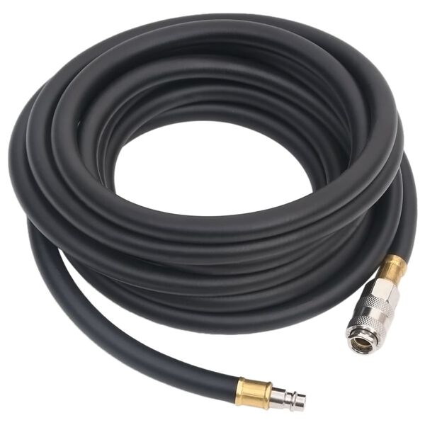 vidaXL Tuyau d'air hybride noir 0,6" 5 m caoutchouc et PVC
