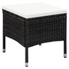 vidaXL Chaise et tabouret d'ext&eacute;rieur et coussins R&eacute;sine tress&eacute;e Noir