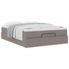 VidaXL Cadre de lit ottoman avec matelas taupe 140x190 cm tissu