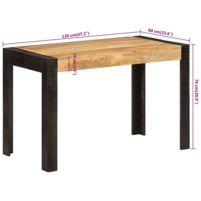 vidaXL Table à dîner 120x60x76 cm bois de manguier massif