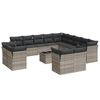 vidaXL Salon de jardin avec coussins 14 pcs gris clair r&eacute;sine tress&eacute;e