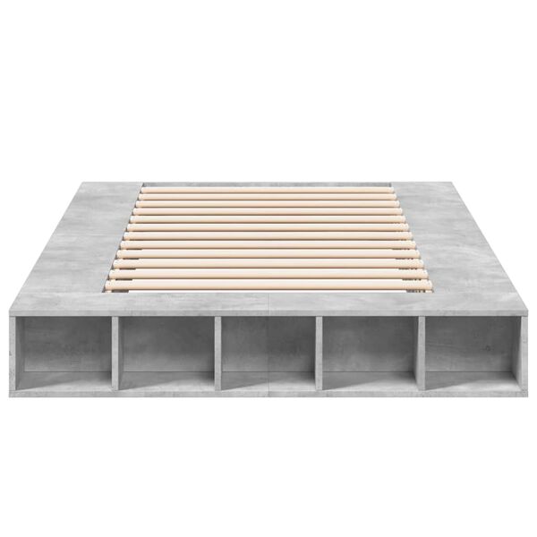 vidaXL Cadre de lit sans matelas gris b&eacute;ton 120x200 cm