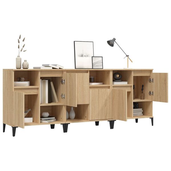 vidaXL Buffets 3 pcs ch&ecirc;ne sonoma 60x35x70 cm bois d'ing&eacute;nierie