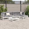 vidaXL Salon de jardin 6 pcs blanc bois de pin massif