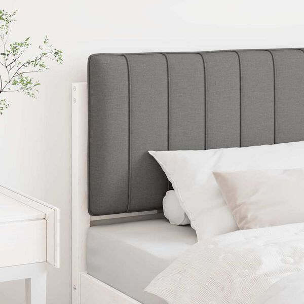 vidaXL T&ecirc;te de lit capitonn&eacute;e Blanc et gris clair 90 cm Pin massif