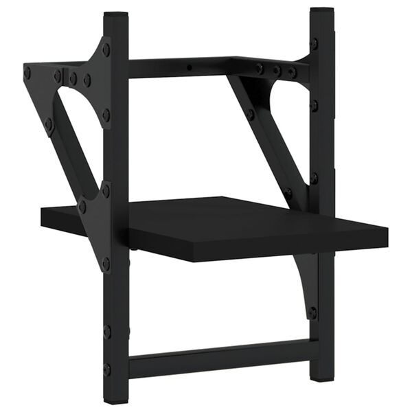 vidaXL &Eacute;tag&egrave;res murales avec barres 2 pcs noir 20x25x30 cm