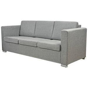 vidaXL Canap&eacute; &agrave; 3 places Tissu Gris clair
