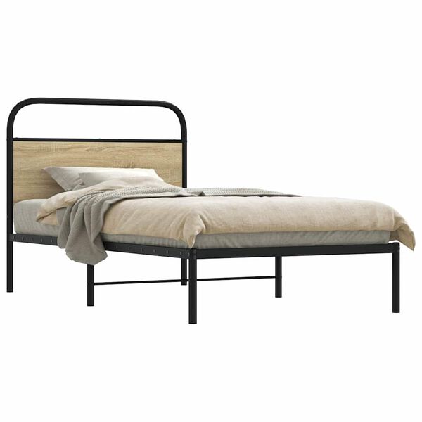 vidaXL Cadre de lit sans matelas 107x203 cm chêne sonoma
