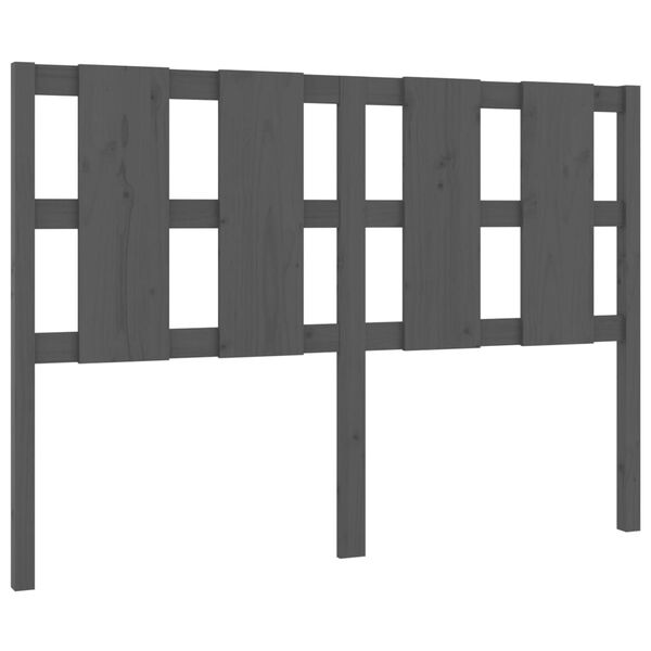 vidaXL T&ecirc;te de lit Gris 125,5x4x100 cm Bois massif de pin