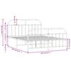 vidaXL Cadre de lit m&eacute;tal sans matelas avec pied de lit noir 150x200cm