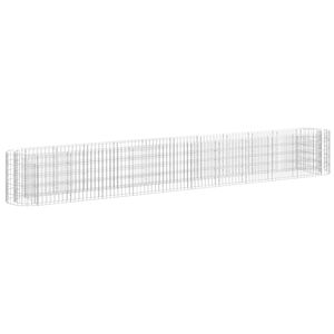 vidaXL Lit sur&eacute;lev&eacute; &agrave; gabion Fer galvanis&eacute; 400x50x50 cm