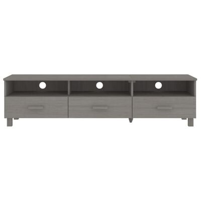 vidaXL Meuble TV HAMAR Gris clair 158x40x40 cm Bois massif de pin