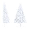 vidaXL Demi-arbre de No&euml;l artificiel pr&eacute;-&eacute;clair&eacute; et boules blanc 150cm