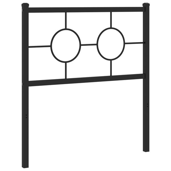 vidaXL T&ecirc;te de lit m&eacute;tal noir 80 cm
