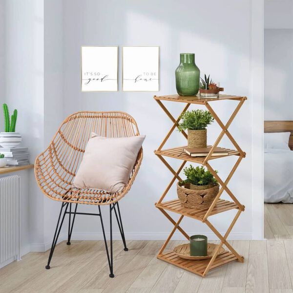 Home&Styling &Eacute;tag&egrave;re pliable 4 niveaux bambou