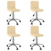 vidaXL Chaises &agrave; manger pivotantes lot de 4 Cr&egrave;me Velours