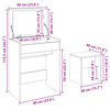 vidaXL Coiffeuse et tabouret ch&ecirc;ne sonoma 60x40x113,5 cm