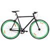 vidaXL V&eacute;lo &agrave; pignon fixe noir et vert 700c 59 cm