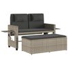 vidaXL Banc inclinable de jardin et coussins gris clair r&eacute;sine tress&eacute;e