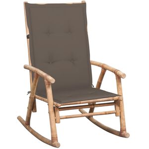 vidaXL Chaise &agrave; bascule avec coussin Bambou