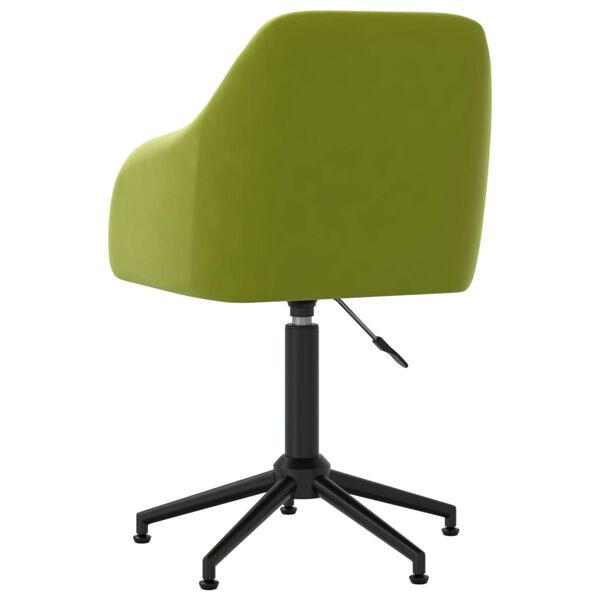 vidaXL Chaise pivotante de salle &agrave; manger Vert clair Velours