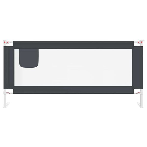 vidaXL Barrière de sécurité de lit d'enfant Gris foncé 200x25 cm Tissu