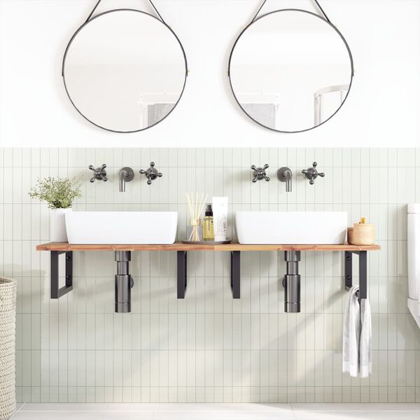 vidaXL Dessus de meuble de salle de bain non trait&eacute; bois d'acacia