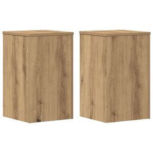 vidaXL Supports pour plantes 2 pcs ch&ecirc;ne artisanal bois ing&eacute;nierie