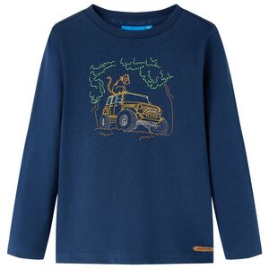 vidaXL T-shirt enfants &agrave; manches longues bleu marine 92