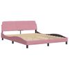 vidaXL Cadre de lit avec t&ecirc;te de lit Dover rose 160x200cm velours