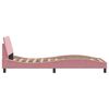 vidaXL Cadre de lit avec t&ecirc;te de lit Dover rose 90x200 cm velours
