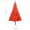 vidaXL Arbre de No&euml;l artificiel pr&eacute;-&eacute;clair&eacute; et boules rouge 210 cm PVC