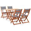 vidaXL Ensemble &agrave; manger d'ext&eacute;rieur 5pcs Gris Bois eucalyptus solide