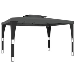 vidaXL Tonnelle &agrave; double toit anthracite 3,98x2,98 m acier