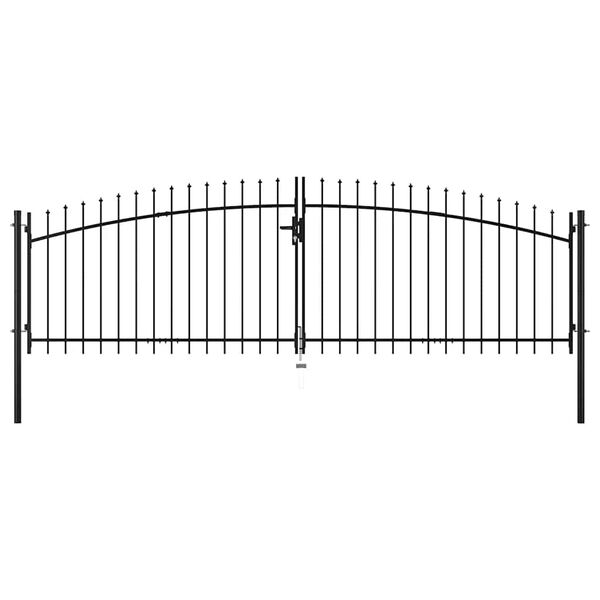 vidaXL Double portail avec haut sous forme de lance 400 x 199,5 cm