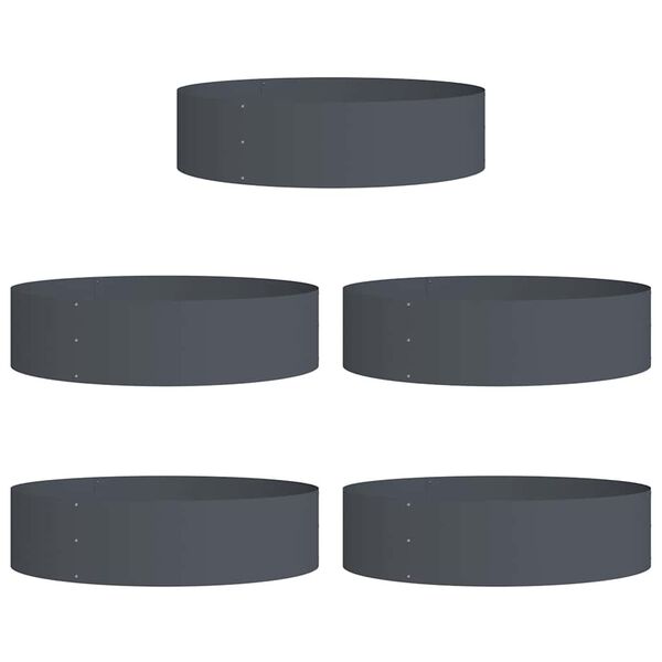 vidaXL Cache-pot de jardin 5 pcs Anthracite 80 x 80 x 20 cm