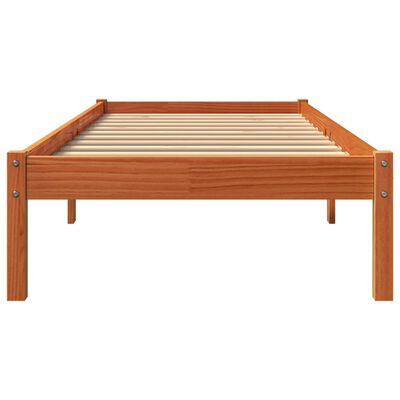 vidaXL Cadre de lit sans matelas cire marron 75x190 cm bois pin massif